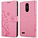 Custodia Compatibile Con Lg K10 2018 In Rosa Fiore - Coperchio Protettivo In Design Floreale Con Chiusura Magnetica, Funzione Stand E Slot Per Carte - Foto miniatura 8