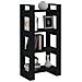 Libreria / divisorio Nero 80x35x125 Cm Legno Massello - Foto miniatura 3