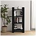 Libreria / divisorio Nero 80x35x125 Cm Legno Massello - Foto miniatura 1