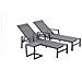 Set Di 2 Sdraio Con Tavolino Grigio Scuro Bari - Foto miniatura 1