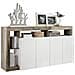 Credenza 4 Ante E 4 Nicchie Bianco Laccato E Rovere - Sefro - Foto miniatura 5