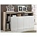 Credenza 4 Ante E 4 Nicchie Bianco Laccato E Rovere - Sefro - Foto miniatura 3