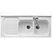 Lavello Da Incasso In Ceramica Con 2 Vaschette E Gocciolatoio Dx Cm 120 - Foto miniatura 2