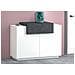 Scarpiera Peter, Mobile Multiuso A 2 Ante E 1 Anta A Ribalta, Portascarpe Da Ingresso, 100% Made In Italy, Cm 120x45h86, Bianco Lucido E Ardesia - Foto miniatura 1