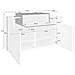 Scarpiera Peter, Mobile Multiuso A 2 Ante E 1 Anta A Ribalta, Portascarpe Da Ingresso, 100% Made In Italy, Cm 120x45h86, Bianco Lucido E Ardesia - Foto miniatura 3