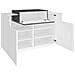 Scarpiera Peter, Mobile Multiuso A 2 Ante E 1 Anta A Ribalta, Portascarpe Da Ingresso, 100% Made In Italy, Cm 120x45h86, Bianco Lucido E Ardesia - Foto miniatura 4