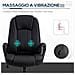 Poltrona Da Ufficio Massaggiante Ad Altezza Regolabile, 60x74x106-116cm, Nera - Foto miniatura 2