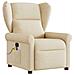 Poltrona Massaggiante Reclinabile Crema in Tessuto - Foto miniatura 1