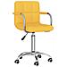 Sedia Da Pranzo Girevole Giallo Senape In Tessuto - Foto miniatura 2