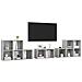Set Mobile Tv 8 Pz Grigio Cemento In Legno Multistrato - Foto miniatura 2