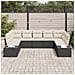 Set di Divani da Giardino 9 Pezzi con Cuscini Nero Polyrattan - Foto miniatura 3