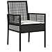 Set da Pranzo da Giardino a 3 Pezzi con Cuscini in Polyrattan Nero - Foto miniatura 6