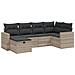 Set Divano da Giardino 6pz con Cuscini Grigio Chiaro Polyrattan - Foto miniatura 1