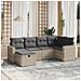 Set Divano da Giardino 6pz con Cuscini Grigio Chiaro Polyrattan - Foto miniatura 2