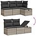 Set Divano da Giardino 6pz con Cuscini Grigio Chiaro Polyrattan - Foto miniatura 3