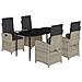 Set Pranzo da Giardino 5pz con Cuscini Grigio Chiaro Polyrattan - Foto miniatura 1
