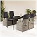 Set Pranzo da Giardino 5pz con Cuscini Grigio Chiaro Polyrattan - Foto miniatura 2