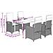 Set Pranzo da Giardino 5pz con Cuscini Grigio Chiaro Polyrattan - Foto miniatura 9