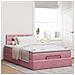Struttura Letto Pouf con Materasso Rosa 120x200 cm Velluto - Foto miniatura 4