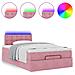 Struttura Letto Pouf con Materasso Rosa 120x200 cm Velluto - Foto miniatura 5