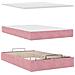 Struttura Letto Pouf con Materasso Rosa 120x200 cm Velluto - Foto miniatura 9