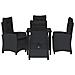 Set da Pranzo per Giardino 5 pcs Nero polyrattan - Foto miniatura 7