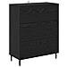 Credenza 2 pcs Rovere Nero Legno Stratificato e Vetro - Foto miniatura 6