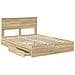 Letto con Contenitore con testiera Rovere Sonoma 140 x 200 cm - Foto miniatura 5
