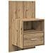 Testata con Comodino 3 pcs Rovere artigianale Legno multistrato - Foto miniatura 6