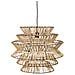 Lampada Soffitto Rafia E Metallo Marrone 51x51x46h Cm - Foto miniatura 2