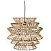Lampada Soffitto Rafia E Metallo Marrone 51x51x46h Cm - Foto miniatura 3
