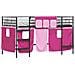 Struttura del Letto Loft per Bambini con Tendine Nero e rosa - Foto miniatura 1
