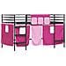 Struttura del Letto Loft per Bambini con Tendine Nero e rosa - Foto miniatura 4