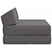 Divano Letto Pieghevole Grigio Chiaro 60 x 70 x 41 cm Tessuto - Foto miniatura 4