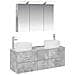 Set di mobili per il bagno 4 pcs Grigio Cemento - Foto miniatura 1