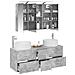 Set di mobili per il bagno 4 pcs Grigio Cemento - Foto miniatura 3