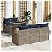 Set Divano da Giardino 6 pz Grigio e Blu Navy polyrattan - Foto miniatura 5