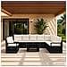 Set Divano da Giardino 11 pz Nero e Bianco Crema polyrattan - Foto miniatura 4