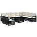 Set Divano da Giardino 11 pz Nero e Bianco Crema polyrattan - Foto miniatura 1