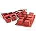 Stampo cubi 8 cavità 5x5cm classic terracotta silicone - Foto miniatura 2