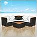 14 Pz Set Divani Da Giardino In Polyrattan E Polywood / wpc Nero - Foto miniatura 1