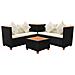 14 Pz Set Divani Da Giardino In Polyrattan E Polywood / wpc Nero - Foto miniatura 3