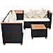 14 Pz Set Divani Da Giardino In Polyrattan E Polywood / wpc Nero - Foto miniatura 4