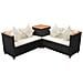 14 Pz Set Divani Da Giardino In Polyrattan E Polywood / wpc Nero - Foto miniatura 6