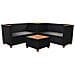 14 Pz Set Divani Da Giardino In Polyrattan E Polywood / wpc Nero - Foto miniatura 7