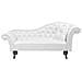 Chaise Longue Vintage Destra In Pelle Sintetica Bianca Lattes - Foto miniatura 9