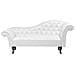 Chaise Longue Vintage Destra In Pelle Sintetica Bianca Lattes - Foto miniatura 11