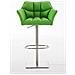 Sgabello Alto Regolabile Damaso in Similpelle I Sgabello Bancone con Braccioli E Schienale Imbottiti E Poggiapiedi, H 58-83 CM Verde Acciaio Inox - Foto miniatura 2