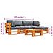 Set Divani Da Giardino Su Pallet 4pz Cuscini Grigi Legno Fsc - Foto miniatura 2