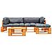 Set Divani Da Giardino Su Pallet 4pz Cuscini Grigi Legno Fsc - Foto miniatura 5